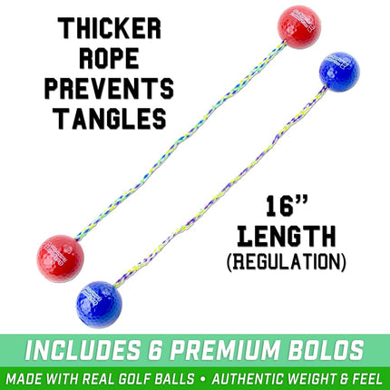 GoSports Premium Ladder Toss Game with 6 Bolos and Carrying Case