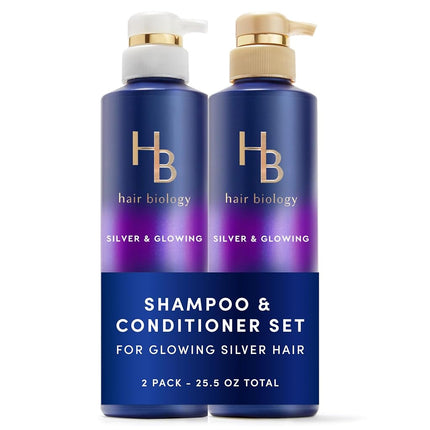 Hair Biology Purple Shampoo and Conditioner Set fo