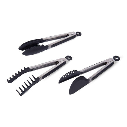Farberware Classic Nylon Tipped Tongs, Set of 3, Black