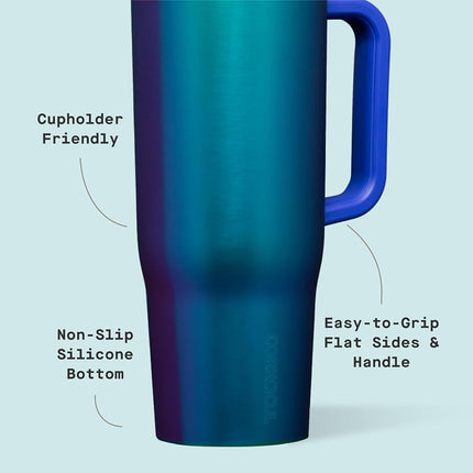 Corkcicle Cruiser Insulated Tumbler - Keeps Drinks Cold 20 Hours - Triple-Insulated Stainless Steel - Spill-Proof Lid - Summer Drinkware Gift - Keeps Drinks Ice Cold - 40 oz - Dragonfly