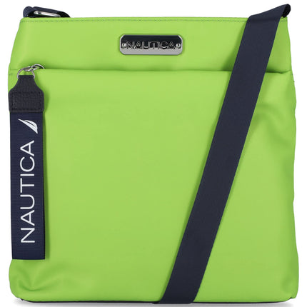 Nautica Women's Diver Nylon Small Crossbody Bag Purse with Adjustable Shoulder Strap Cross Body, Lime, One Size