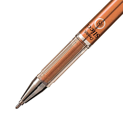 Pentel Arts Slicci Metallic 0.8 mm Needle Tip Gel Pen, Metallic Bronze Ink, Box of 12 (BG208MEX)