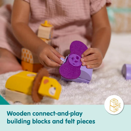 Melissa & Doug Blockables Safari Snap & Play – Educational Toy Set for Children | Wooden Animal Stacking & Building Blocks | Age 2+ - FSC Certified
