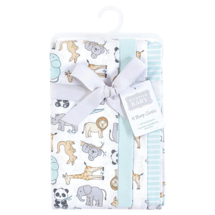 Hudson Baby Unisex Baby Cotton Flannel Burp Cloths, Kangaroo, One Size