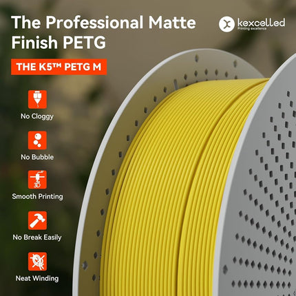 kexcelled Matte PETG Filament, 1.75mm +/- 0.03mm, 1kg, Chelsea Red