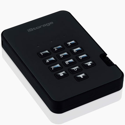 iStorage diskAshur2 HDD 3TB Black | Secure portable hard drive | Password protected | Dust & water resistant | Hardware Encryption