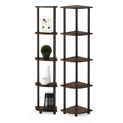 Furinno TURN-N-TUBE Set of 2, 5-Tier Corner Shelf,