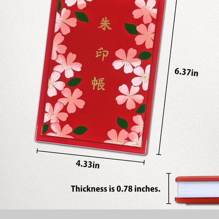 Btale Japanese Goshuincho Stamp Book [Accordion Style] - Authentic Handmade Japanese Paper Notebook for Japan Travel Essentials, Temple & Shrine Stamps, Journal & Keepsake Gift (Ouka Red 48pages)