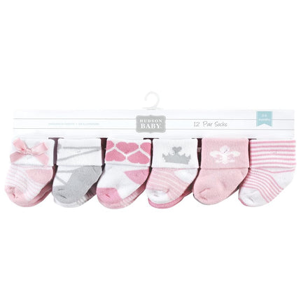 Hudson Baby Calcetines de Felpa y Algodón Rico para Recién Nacidos, Reales, 0-6 Meses