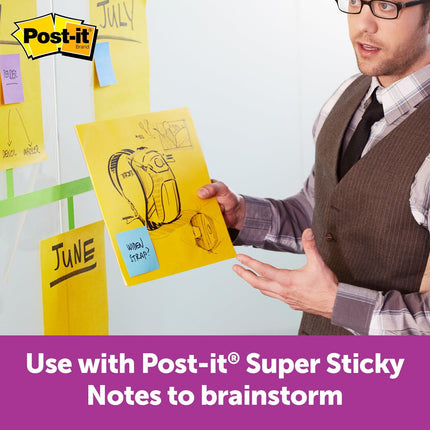 Post-it Super Sticky Big Notes, 27,9 cm x 27,9 cm, 1 bloc, 2 veces más poder adhesivo, Naranja Neón (BN11O)