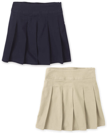 The Children's Place Girls' Uniform Pleated Skort,