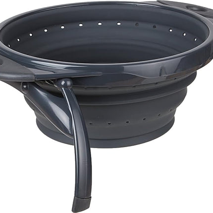 Dexas POP Collapsible Silicone Colander, 10 inch Diameter, Solid Gray