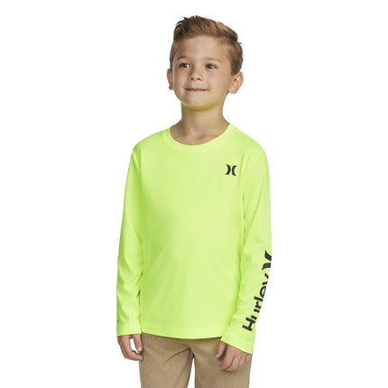 Hurley Boys Long Sleeve Rash Guard Shirt, Volt, 5