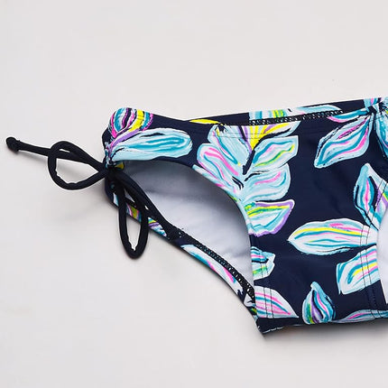 Kanu Surf Maillot de bain 2 pièces tankini à licou de sport de plage UPF 50 Daisy pour filles, Charlotte Floral Marine, 12