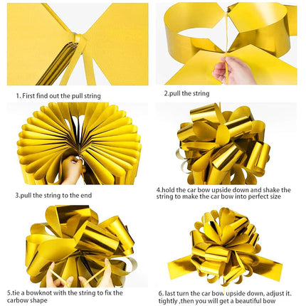 Zonon Lazo gigante para envolver regalos de coche con cinta de 6 m para regalo, casas nuevas, decoración de Navidad (50,8 cm, dorado)