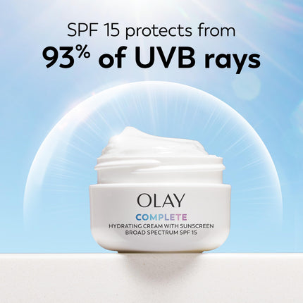 Face Moisturizer by Olay Complete All Day UV Moisture Cream, SPF 15, Normal Skin, 2 Ounce (Pack of 3)