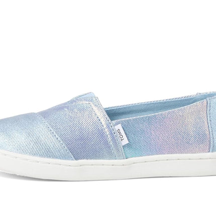 TOMS Girl's Classic Alpargata Loafer Flat, Multi Iridescent Canvas, 4 UK Child
