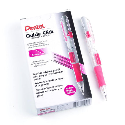 Pentel QUICK CLICK Mechanical Pencil (0.7mm), Pink Barrel - PD217P