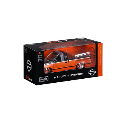 Maisto 1:24 Harley Davidson Custom 1993 Chevy Pick-up, Orange/Black