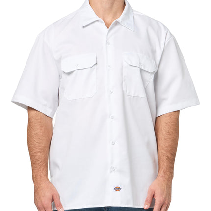 Dickies Mens Short-Sleeve Work Shirt, 3XT, White