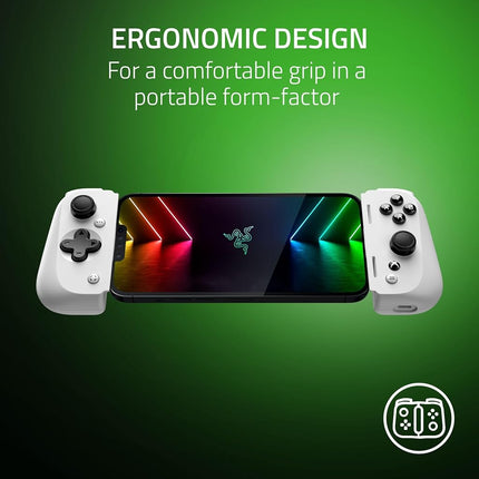 Razer Kishi V2 Mobile Gaming Controller Xbox Edition for iPhone: Console Quality Controls - Universal Fit - Stream PC & Xbox Games - Low Latency - Free Nexus App - 1 Month Xbox Game Pass Incl. - White