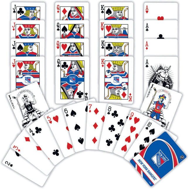 NHL MasterPieces Family Games New York Rangers Baraja de cartas – Baraja de cartas con licencia oficial para adultos, niños y familias – Entretenimiento divertido para niños y adultos – Educativo y atractivo