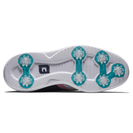 FootJoy Men's Traditions Golf Shoe, White/Blue/Pink, 7.5 Wide