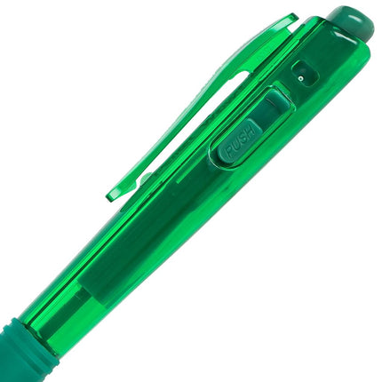 Pentel BK440 Retractable Ballpoint Pen and Ergonomic Triangular Grip Zone Pack of 12 Green