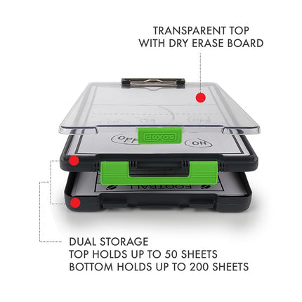 Dexas 5717-802 Clearview Clipcase Clipboard, Steel, Green, 13.75 X 9.5 Inch