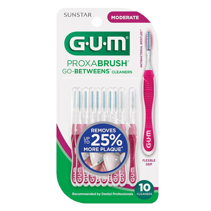 GUM Proxabrush Go-Betweens Interdental Brushes, Moderate, 10 Count