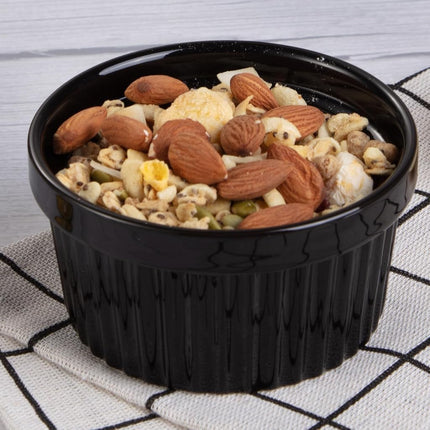 GAOMON Ramequins en céramique 23 cl, lot de 8, ramequins pour soufflés, crème brûlée, micro-ondes, four et lave-vaisselle – Noir
