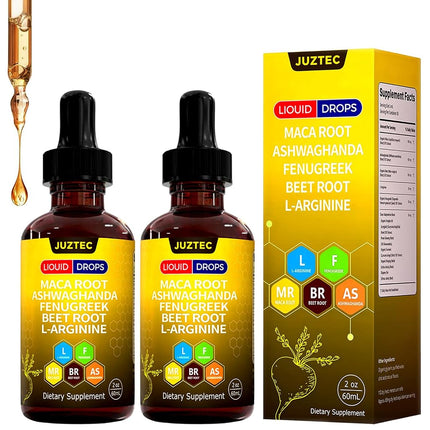 Juztec Maca Root Liquid Drops with Ashwagandha & F