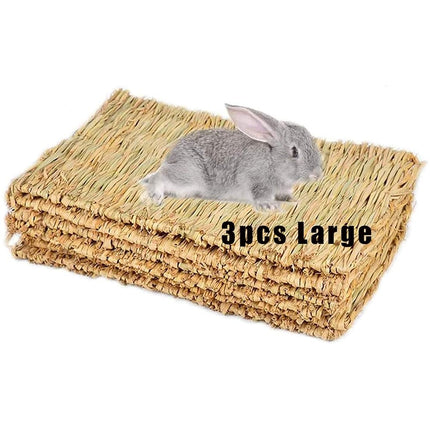 Grass Mat Woven Bed Mat for Small Animal 3PCS Larg