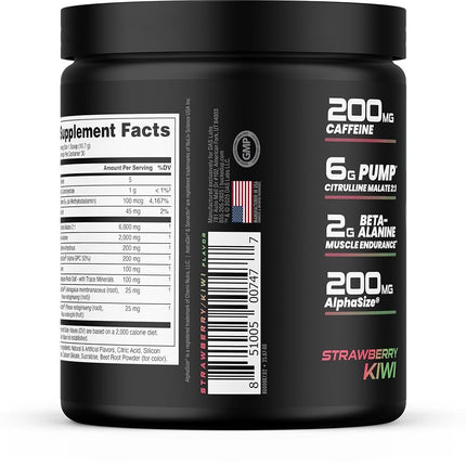 Bucked Up Pre Workout - Best Tasting - 6 Grams Citrulline, 2 Grams Beta Alanine Non Proprietary Blend, Powder (Strawberry Kiwi)