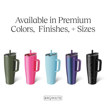 BrüMate Era Flip 40oz Tumbler with 100% Leakproof Covered Straw Lid | Hygienic Covered Straw | Insulated Stainless Steel Water Bottle with Handle | Cup Holder Friendly | BPA-Free (Maraschino)