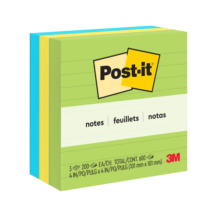 Post-it Notes, 4x4 in, 3 Pads, America's 1 Favorit