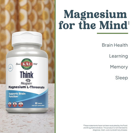 KAL Think Magnesium L-Threonate 2000 mg 60 Tablets