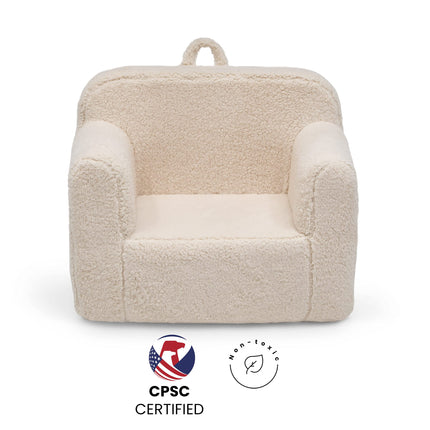 Delta Children Cozee Sherpa Chair, foam, Cream, 25x18x20.5 Inch (Pack of 1)