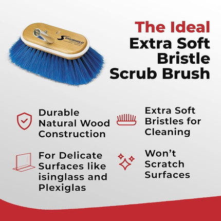 Shurhold 970 6" Deck Brush with Extra Soft Blue Nylon Bristles