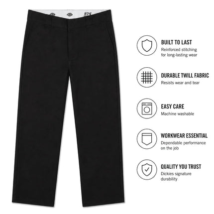 Dickies Women's Flex Original Fit Work Pants, Black, 14 Tall