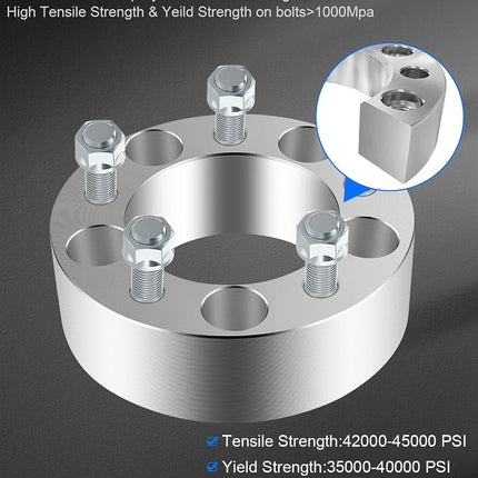 Espaciadores de rueda ECCPP 4PCS 2" 5x4.5 a 5x4.5 para Jeep Liberty Wrangler Cherokee Grand Cherokee y más, con paso de rosca de 1/2"