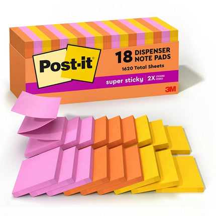 Post-it Super Sticky Pop-Up Notes, Rio De Janeiro Collection, 90 Sheets/Pad (R330-18SSAUCP)