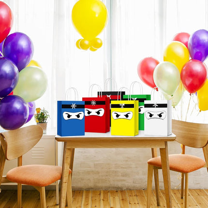 Chivertion 36 Pcs Ninja Gift Bags with Handles Ninja Birthday Party Decorations Party Favor Gift Supplies Candy Treat Goody Bags