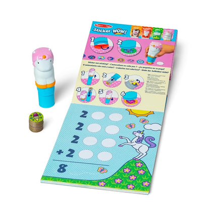 Melissa & Doug Sticker WOW!™ 24-Page Activity Pad and Sticker Stamper - Tiger, 300 Stickers, Arts and Crafts Toy Collectible Character, Creative Play Travel Toy for Girls and Boys 3+ - FSC Certified