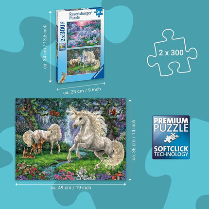 Ravensburger Children Puzzles Unicorns 2x300pc - Ages 9+