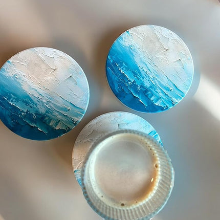 Ceramic Marble Coasters Set of 6, Absorbent Drink Coasters for Table