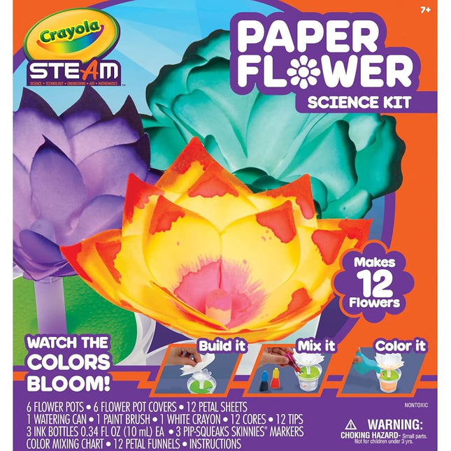 Crayola Paper Flower Science Kit, Color Changing Flowers, Gift for Kids Ages 7, 8, 9, 10