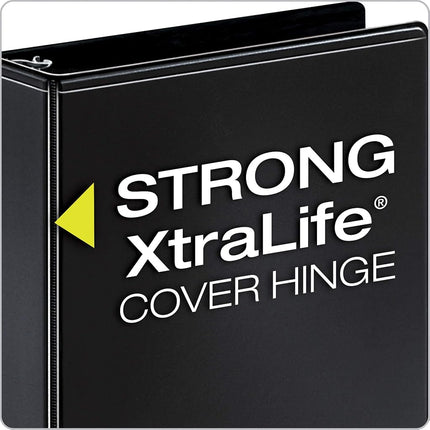 Cardinal Economy 3 Ring Binder, 2 Inch, Presentation View, Black, Holds 475 Sheets, Nonstick, PVC Free, 4 Pack of Binders (79522)