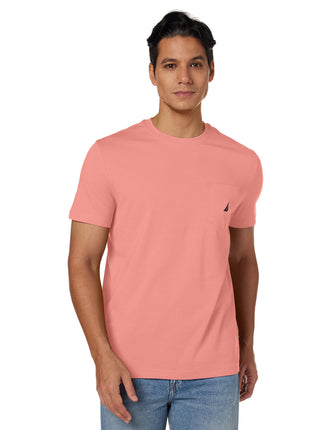 Nautica Men's Solid Crew Neck Short Sleeve Pocket 