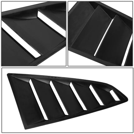 DNA MOTORING ZTL-Y-0003 Pair Rear Quarter Side Window Louver (15-18 Ford Mustang Coupe), 1 Pack,Black
